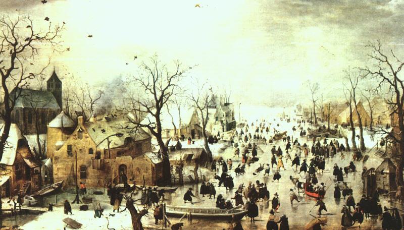 AVERCAMP, Hendrick A Scene on the Ice near a Town  f oil painting image